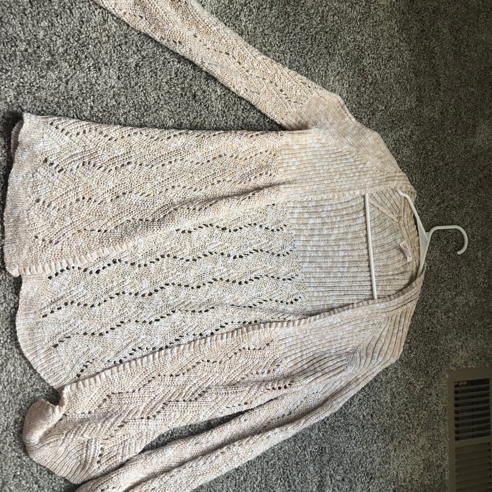 Girls Size 14 Beige Knit Cardigan